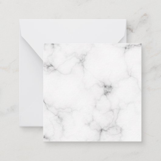 Simple Marble Gold Girly Script Monogram Square ノートカード (裏面)