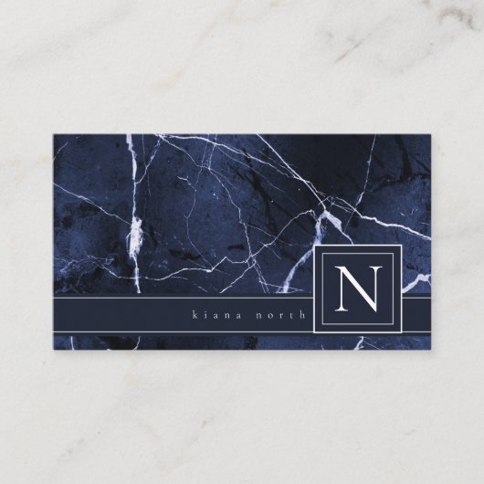 Simple Marble Monoarm BlueおよびWhite Std ID672 名刺 (正面)