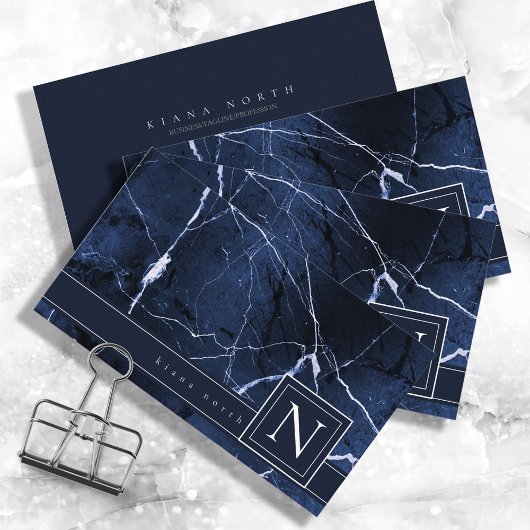 Simple Marble Monoarm BlueおよびWhite Std ID672 名刺
