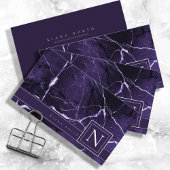 Simple Marble Monogram VioletおよびWhite Std ID672 名刺