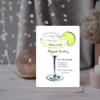 Simple Margarita Bachelorette Party 招待状