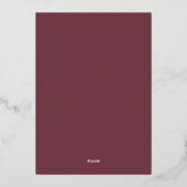 Simple Maroon Minimalist Wedding Invitation 箔招待状 (裏面)
