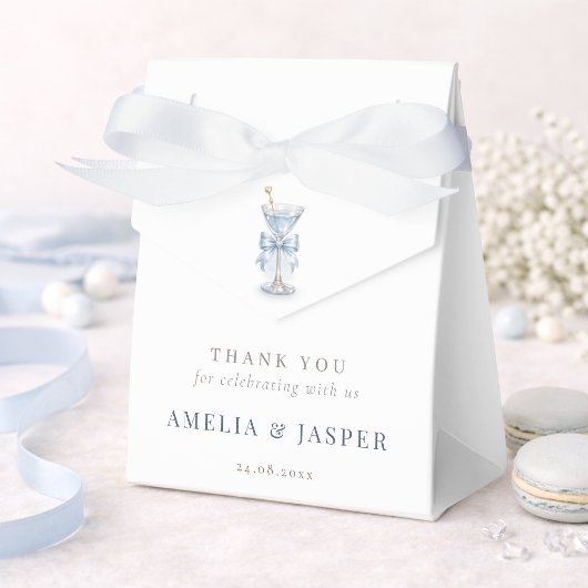 Simple Martini Coquette Bow Boy Baby Shower Party フェイバーボックス