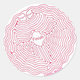 Simple Mazes Spider Web Mazeステッカー ラウンドシール