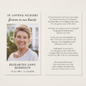 Simple Memorial Funeral Photo Prayer Card (正面&裏面)