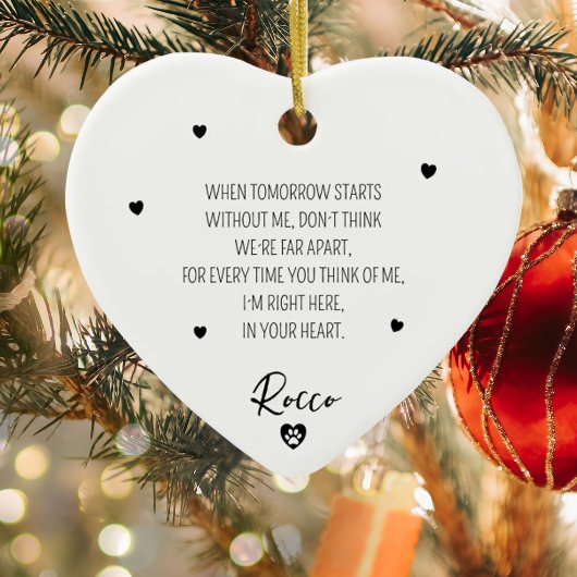 Simple Memorial Pet Name セラミックオーナメント