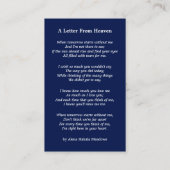 Simple Memorial Photo Funeral Card 名刺 (裏面)