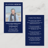 Simple Memorial Photo Funeral Card 名刺 (正面/裏面)