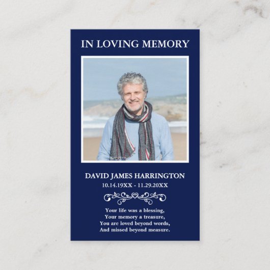 Simple Memorial Photo Funeral Card 名刺 (正面)