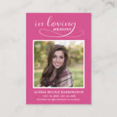 Simple Memorial Photo Funeral Card 名刺 (正面)