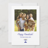 Simple Menorah Family Photo Modern Hanukkah シーズンカード (正面)