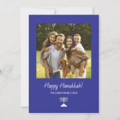 Simple Menorah Modern Family Photo Hanukkah シーズンカード (正面)