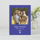 Simple Menorah Modern Family Photo Hanukkah シーズンカード (スタンド正面)