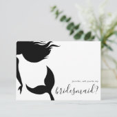 Simple Mermaid Silhouette Bridesmaid 招待状 (スタンド正面)