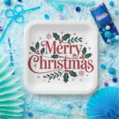 Simple Merry Christmas  ペーパープレート (パーティー)