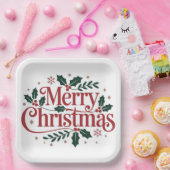 Simple Merry Christmas  ペーパープレート (パーティー)