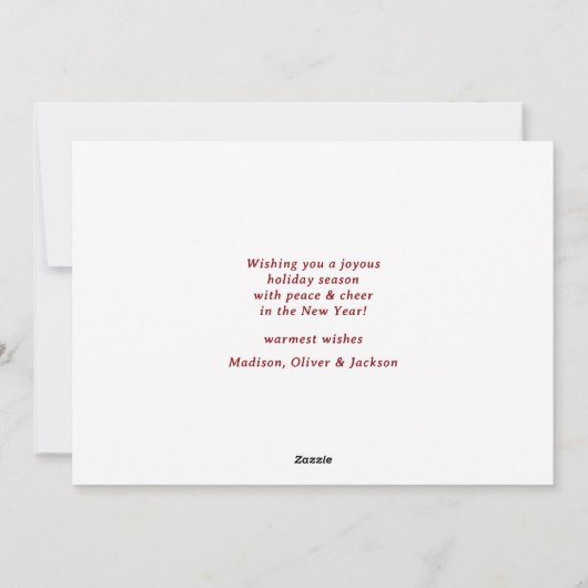 Simple Merry Christmas Calligraphy Script Photo シーズンカード (裏面)