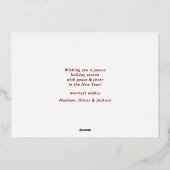 Simple Merry Christmas Calligraphy Script Photo 箔シーズンカード (裏面)