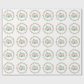 Simple Merry Christmas Green and Red ラッピングペーパー (フラット)