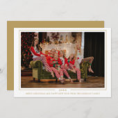 Simple Merry Christmas Monogrammed Photo Family (正面/裏面)