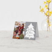 Simple Merry Christmas Pine Tree family photo カード (黄色い花)