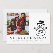 Simple Merry Christmas Pine Tree family photo シーズンカード (正面)