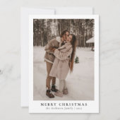 Simple Minimal 1 Photo Botanical Merry Christmas シーズンカード (正面)