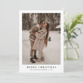 Simple Minimal 1 Photo Botanical Merry Christmas シーズンカード (スタンド正面)