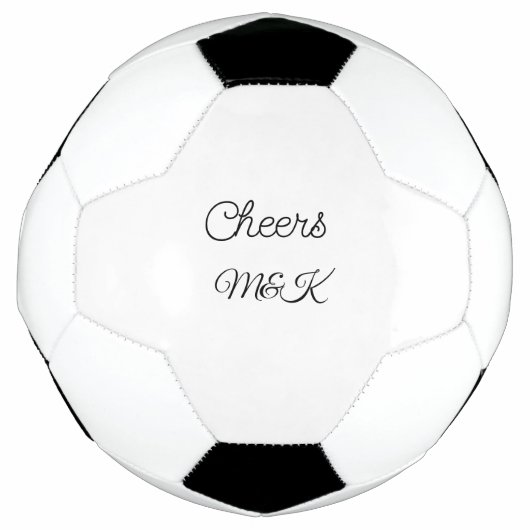 Simple minimal add name cheers couple name custom  サッカーボール (正面)