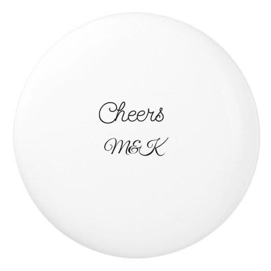 Simple minimal add name cheers couple name custom  セラミックノブ (正面)