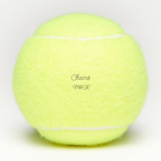 Simple minimal add name cheers couple name custom  テニスボール (正面)