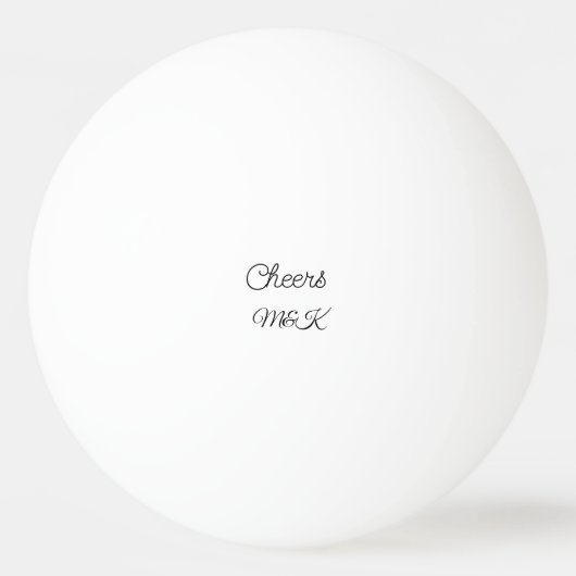 Simple minimal add name cheers couple name custom  卓球ボール (正面)