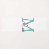 simple minimal add name monogram green pink blue t ヨガマット (裏面(横))