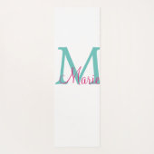 simple minimal add name monogram green pink blue t ヨガマット (裏面)