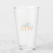 simple minimal add name monogram orange blue bold タンブラーグラス (裏面)