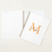 simple minimal add name monogram orange brown  thr プランナー手帳 (ディスプレー)