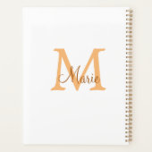 simple minimal add name monogram orange brown  thr プランナー手帳 (裏面)