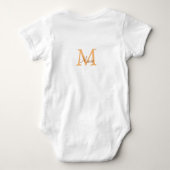 simple minimal add name monogram orange brown  thr ベビーボディスーツ (裏面)