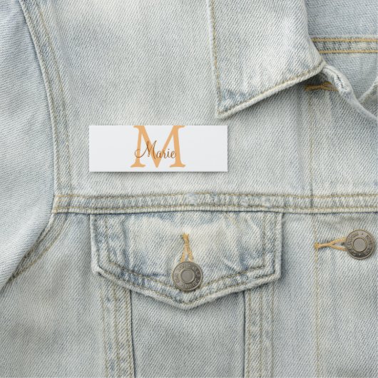 simple minimal add name monogram orange brown thr 名札 (インサイチュ)
