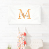 simple minimal add name monogram orange brown thr 横断幕 (インサイチュ)