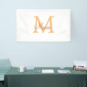 simple minimal add name monogram orange brown thr 横断幕 (トレードショー)