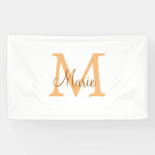 simple minimal add name monogram orange brown thr 横断幕