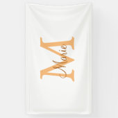 simple minimal add name monogram orange brown thr 横断幕 (縦)