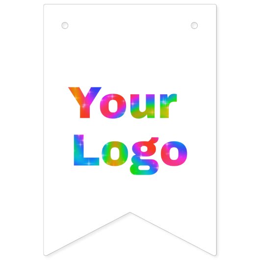 simple minimal add your logo business name text バンティングフラッグ (第1の旗)