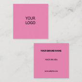 SIMPLE MINIMAL ADD YOUR LOGO CUSTOM TEXT HERE BUSI スクエア名刺 (正面/裏面)