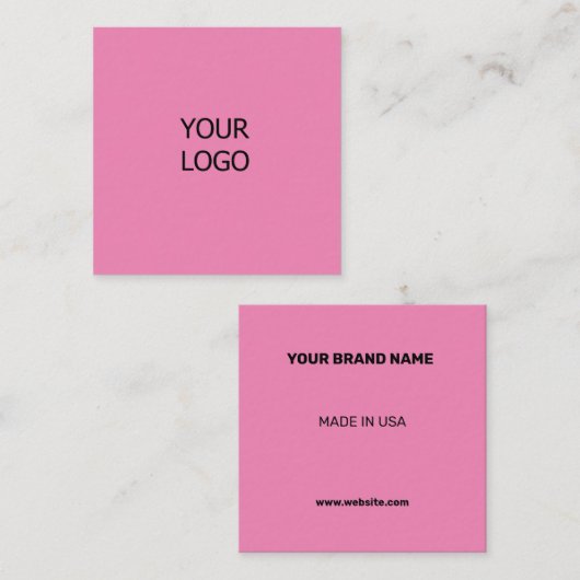 SIMPLE MINIMAL ADD YOUR LOGO CUSTOM TEXT HERE BUSI スクエア名刺 (正面/裏面)