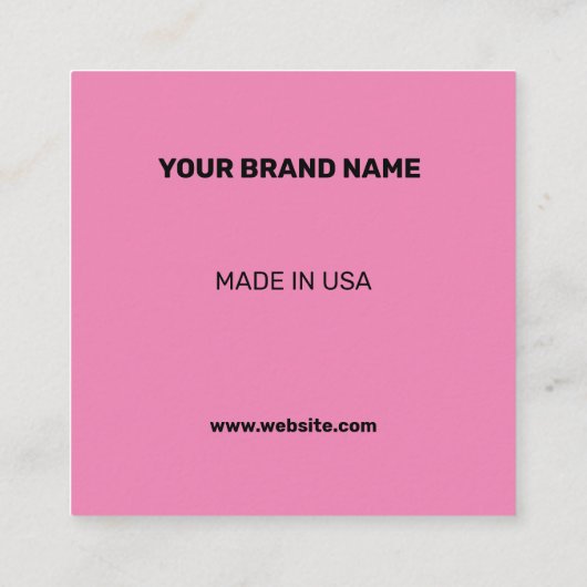 SIMPLE MINIMAL ADD YOUR LOGO CUSTOM TEXT HERE BUSI スクエア名刺 (裏面)