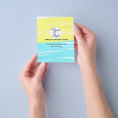 simple minimal add your logo/design BLUE YELLOW  T チラシ (手)