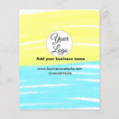 simple minimal add your logo/design BLUE YELLOW  T チラシ (裏面)