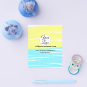 simple minimal add your logo/design BLUE YELLOW  T チラシ (シングル)